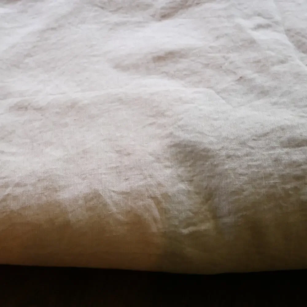 Quince Linen Duvet Cover in Beige Size Queen